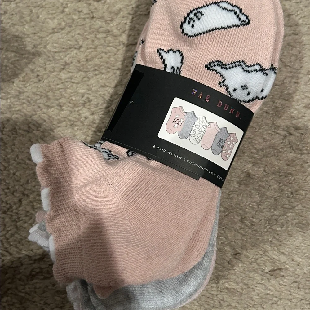 RAE DUNN Cushions Low Cut Halloween Socks 6 pair Womens 4-10 NWT
